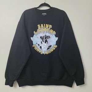 Saint Laurent Black Sweatshirt with Blue and Yellow Graphic